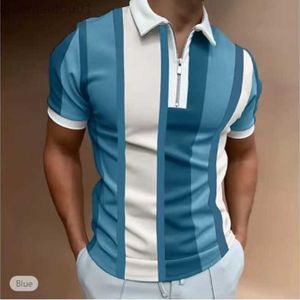 T-shirts voor heren 2023 Zomer Casual poloshirt Rapel Gestreepte botsing Kleur Gedrukte T-shirt Dagelijkse slijtage met ademende mannen Top L230713