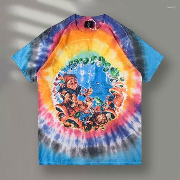 T-shirts pour hommes 2023 Summer Color Tie Dye O-cou Casual Print T-shirt Hommes Loose Short Sleeve Respirant Top Men Social Club Outfits