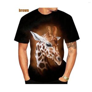 T-shirts pour hommes 2023 Summer Fashion T-shirt girafe imprimé en 3D pour hommes et femmes décontracté à manches courtes
