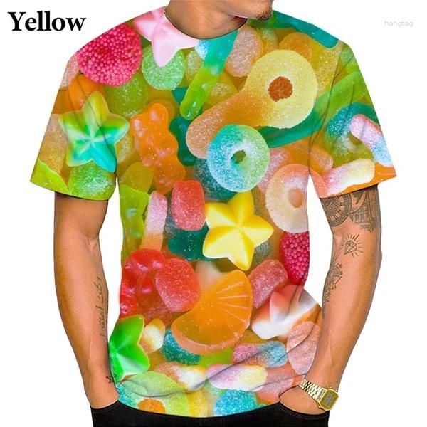 T-shirts pour hommes 2023 Summer Fashion Candy 3D Imprimé Hommes Femmes T-shirt Funny Fudge Top à manches courtes