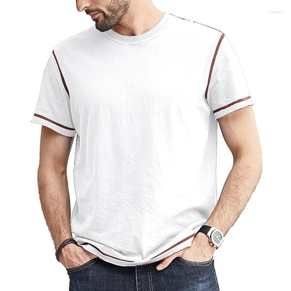 Camisetas para hombres 2023 Moda de verano Casco diario Camiseta de manga corta Top Color de cola de color Poliéster de algodón de algodón