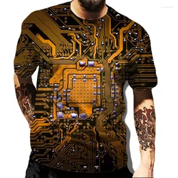 Heren t shirts 2023 zomer mode elektronische chip 3D geprinte t-shirt cool printplaat t-shirt mannen vrouwen Harajuku streetwear tops