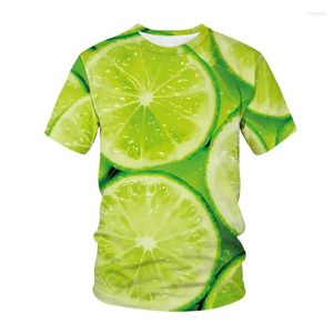 T-shirts pour hommes 2023 Mode d'été Motif de fruits T-shirt personnalisé Hip Hop 3D Impression Col rond Hauts