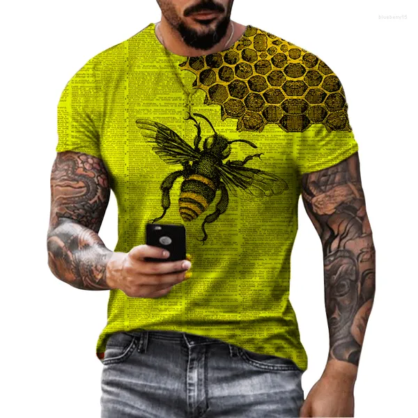 Camisetas para hombres 2023 Camisa de moda de verano para hombres Camiseta de diseño clásico Camiseta con estampado de abeja al aire libre para hombres Animal Love Casual Street Short