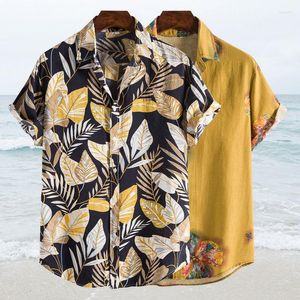 Camisetas de hombre 2023 moda de verano para hombre de manga corta hawaiana Floral suelta holgada Casual estampado playa Tops para hombres de talla grande