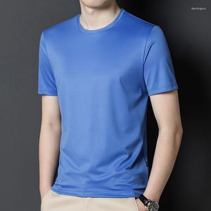 T-shirts pour hommes 2023 Été pour hommes Confortable Lisse Confortable Vêtements amples Grandes tailles Tee Bleu Haut à la mode Vert Jaune Gris