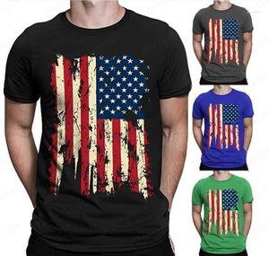 Camisetas de hombre Verano Comercio exterior Día de la Independencia de EE. UU. Camiseta de manga corta con impresión digital 3D personalizada para hombres