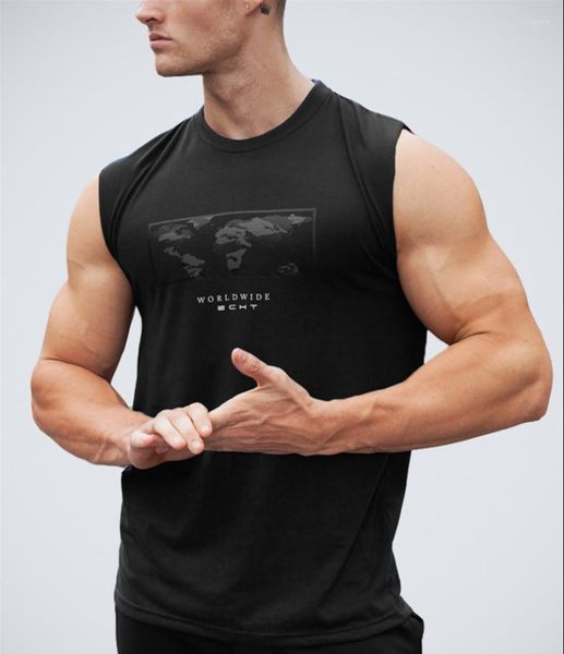 Hommes t-shirts 2023 été gymnases chemise sans manches coton décontracté hommes musculation Fitness hommes mode vêtements t-shirts hauts Ropa Hombre