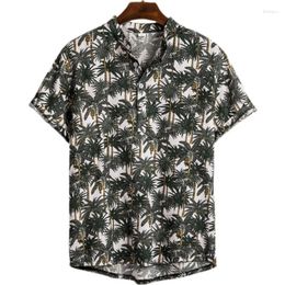 Camisetas para hombres 2023 Summer Hawaii Manija corta 3d Flor impresa