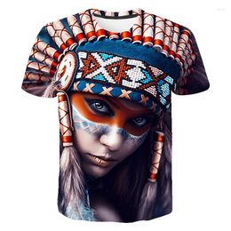 Heren t shirts 2023 zomer indianen patroon streetwear cool t-shirt boy girl kinderen 3d geprinte korte mouw mannen vrouwen kinderen tops