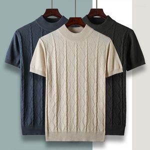 Männer T Shirts 2023 Sommer männer Mode Argyle Koreanischen Stil Casual 8xl T-shirt Männlich Trendy Oansatz Lose Gestrickte tees Tops