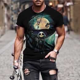 Heren t shirts 2023 zomer heren t-shirt gepersonaliseerde trend horror skull series 3D digitale printen casual mode t-shirts