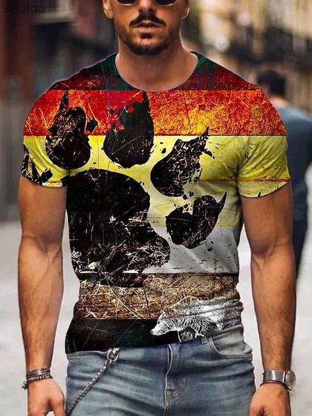 Camisetas para hombres 2023 Summer Mens estampada Camiseta de manga corta Camiseta de manga corta Hombres Bear Orgullo Camiseta casual Camiseta Camiseta 3D impresa