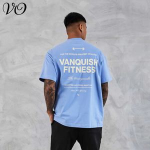 T-shirts homme 2023 été nouveau T-shirt pour hommes survêtement sport Fitness surdimensionné T-shirt mode vêtements pour hommes gymnase musculation chemise de fond 022223H