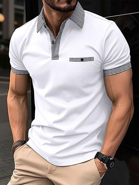 T-shirts masculins 2023 Été Nouveau homme à manches courtes décontractées Polo Office Fashion Flip Cold