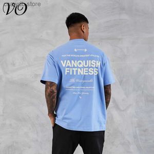 T-shirts voor heren 2023 zomer nieuwe T-shirt jogger sport fitness oversized mode kleding gym bodybuilding dieptepunt shirt 022223H T231031