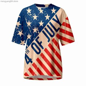 T-shirts pour hommes 2023 été nouveau jour de l'indépendance des États-Unis hommes 3D numérique imprimé col rond pull à manches courtes T-shirt T230517