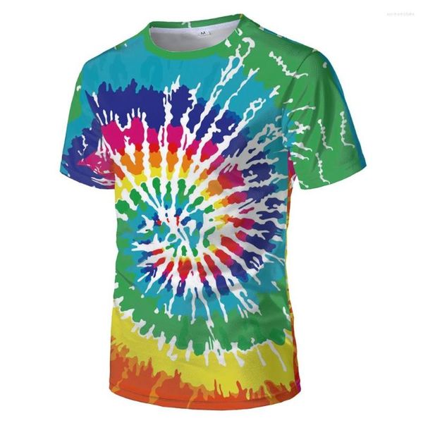 T-shirts masculins 2023 T-shirts à col o-cou d'été 3D Art imprimé coloré cool riche motifs