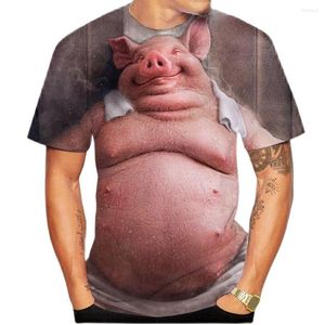 Camisetas para hombre, verano 2023, camiseta con estampado 3d de cerdo, camiseta informal transpirable y cómoda para hombre, manga corta de gran tamaño 6XL