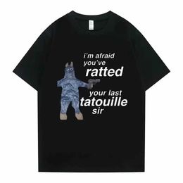 T-shirts voor heren 2023 Zomer ratatouille grafische print t-shirts im na id je hebt je laatste tatouille grappige muis mannen vrouwen schattig t-shirt t240506