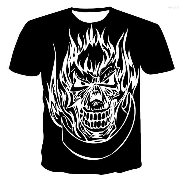 Camisetas para hombre, verano 2023, tamaño de oferta, camiseta con estampado 3d de calavera a la moda personalizable, camiseta para niños, camiseta informal de calle 110-6Xl Plus