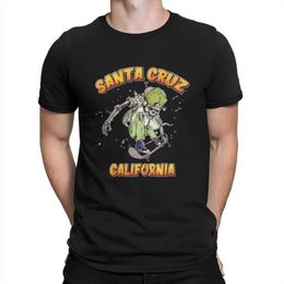 T-shirts voor heren 2023 Summer Santa Bike Cruz Creative T-shirt voor mannen Ca Skeleton Skater Skateboarder Kraag Basic T-shirt Hip Hop Strtwear T240506