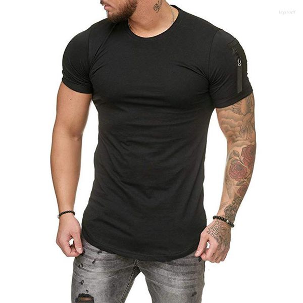 Camisetas para hombres 2023 Estilo de verano Venta de hombro y brazo con bolsillos Panel Camisa deportiva casual de tamaño grande