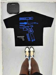 T-shirts pour hommes 2023 T-shirt d'été Hommes Harajuku Hip Hop dans Glock We Trust Graphic Imprimer Col Rond Coton Surdimensionné Gothique Manches Courtes Tops T240202
