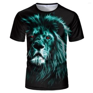 T-shirts pour hommes 2023 T-shirt d'été col rond mode tendance 3D imprimé Noble Lion manches courtes artistique