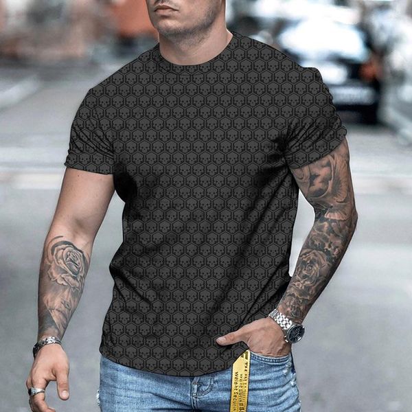 Camisetas de hombre 2023 camisetas de verano 3D impreso personalidad calavera arte pintura tendencia camiseta de gran tamaño Harajuku X