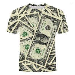 Hommes t-shirts 2023 haut d'été Dollar chemise hommes argent t-shirts gothique 3d T-shirt drôle Hip Hop T-shirt Cool hommes vêtements