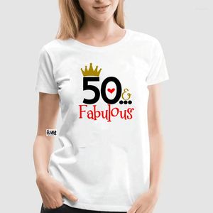 Hommes t-shirts 2023 été femmes T-shirt 50 fabuleux dames 50e anniversaire ans ami maman mère présent mignon