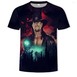 Heren t shirts 2023 The Undertaker 3d print mannen korte mouw ronde nek t-shirt casual hiphop zomer tees top worstelen vechtende shirt