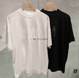 Heren T-shirts 2023 dikke offset stereoscopische letters mannen en vrouwen dezelfde korte mouwen high street fashion merk losse INS vrouwen Tee T230302