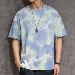 Heren t shirts 2023 Tie kleurstof oversized man hiphop t-shirts Koreaanse mannen streetwear t-shirt top tees kleding sa-8