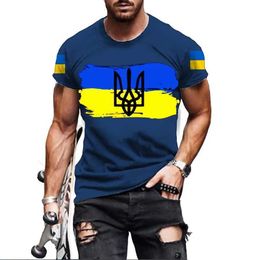 Heren T-shirts 2023 Vintage Mens T-shirt Ukranian t Shirt 3d Men Oekraïne Militair Leger Emblem T-shirts Oekraïense vlag T-shirt TS XXS-6XL T240506