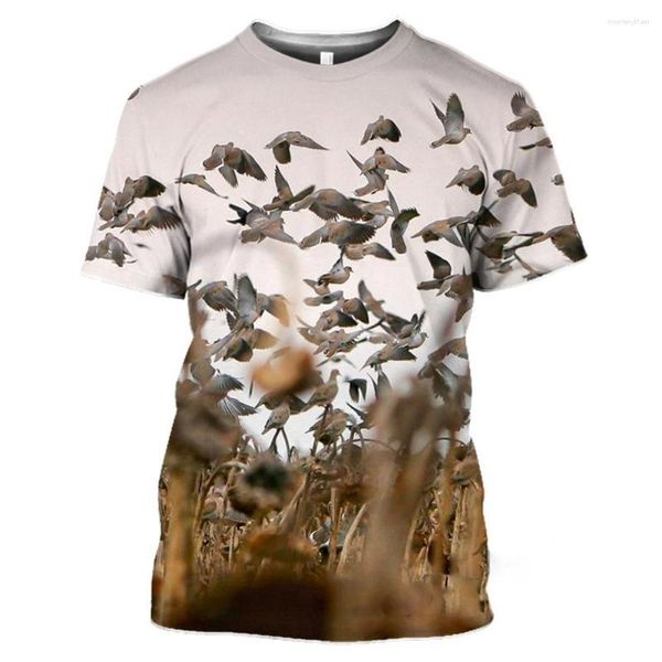 T-shirts pour hommes 2023 Wild Pigeon 3D Imprimer Summer O-Cou T-shirt Casual Pull à manches courtes Streetwear Tee Tops surdimensionnés Vêtements pour hommes