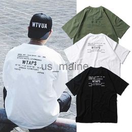 メンズ Tシャツ 2023 WTAPS メンズ日本韓国ストリート Tシャツ夏の新メンズレタープリント半袖 Tシャツメンズトレンドカジュアルルーズ Tシャツ J230711