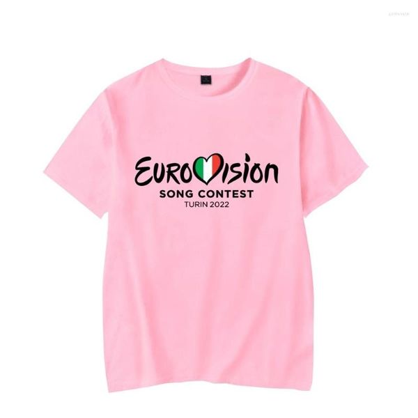 T-shirts pour hommes 2023 Y2K Eurovision t-shirt été col rond concours de chanson TURIN t-shirts hauts vêtements de mode Unique manches courtes