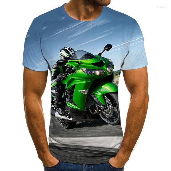 Camisetas para hombre 2023 Cool Racing Graphics T-shirt Motocicleta 3D Impreso Moda de verano para hombre Tops Punk Tallas grandes Streetwear