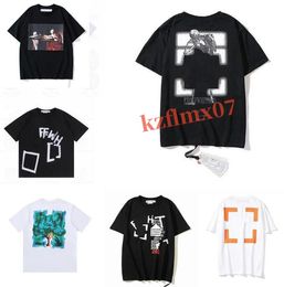 Camisetas para hombres 2023Fashion Luxurys Offes Ropa para hombre Tee y mujeres Tees Hombre Casual Street Graffiti Shirt Sudadera Off Camisetas Offs White Ft5