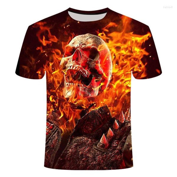 T-shirts pour hommes 2023 vente de haute qualité Ghost Knight Print Summer Fun T-shirt 3D Casual 5XL Plus Wear