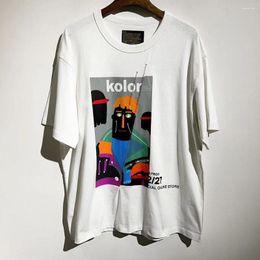 Mannen T Shirts 2023ss Kolor Print Oversized T-shirt Casual Grafische Y2k Tees Crop Top Streetwear Vrouw Kleding Kleding