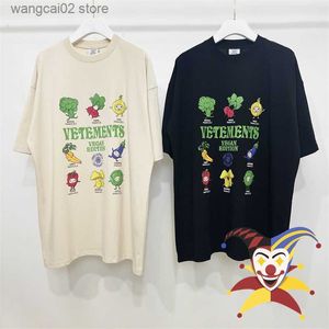 T-shirts pour hommes 2023ss Vetements T-Shirt Hommes Femmes 1 1 Haute Qualité Surdimensionné Légumes Dessin Animé Motif Impression T Shirt Tops Tee VTM T230602