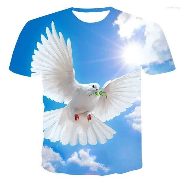 T-shirts masculins 2024 3D Impression de la dernière série de pigeons animaux pour le printemps et l'été Sports T-shirt décontracté 2xs-6xl