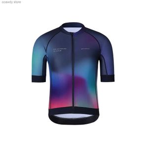 T-shirts voor heren 2024 Aero Race Fit Colourburn Vision 2.0 Korte Seve Cycling Jersey Lichtgewicht stof voor man en vrouwen PURP H240407