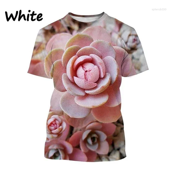 T-shirts pour hommes 2024 et femmes à la mode plante succulente 3D imprimé t-shirt fleur