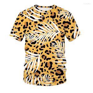 Heren t shirts 2024 Animal World Leopard 3D gedrukt en dames t-shirts HD korte mouwen oversized zomertoppen