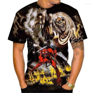 T-shirts pour hommes 2024 Arrivée 3D T-shirt imprimé Rock Music Col rond Manches courtes Heavy Metal Mode Casual Unisexe Top Kid 100-6XL