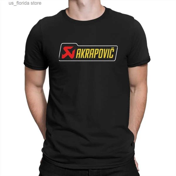 T-shirts pour hommes 2024 Équipement d'échappement automobile Akrapovic Mens Creative T-shirt Col rond T-shirt de base Unique Cadeau Vêtements Y240315